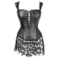 Steampunk corset black leather corset sexy gothic corset dress corpetes e espartilhos sexy burlesque dress corsetto sexy
