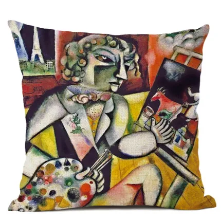 Master Chagall, льняная наволочка с рисунком маслом, декоративная наволочка для подушки для офиса и дома, Almofada Cojines Coussin - Цвет: 13