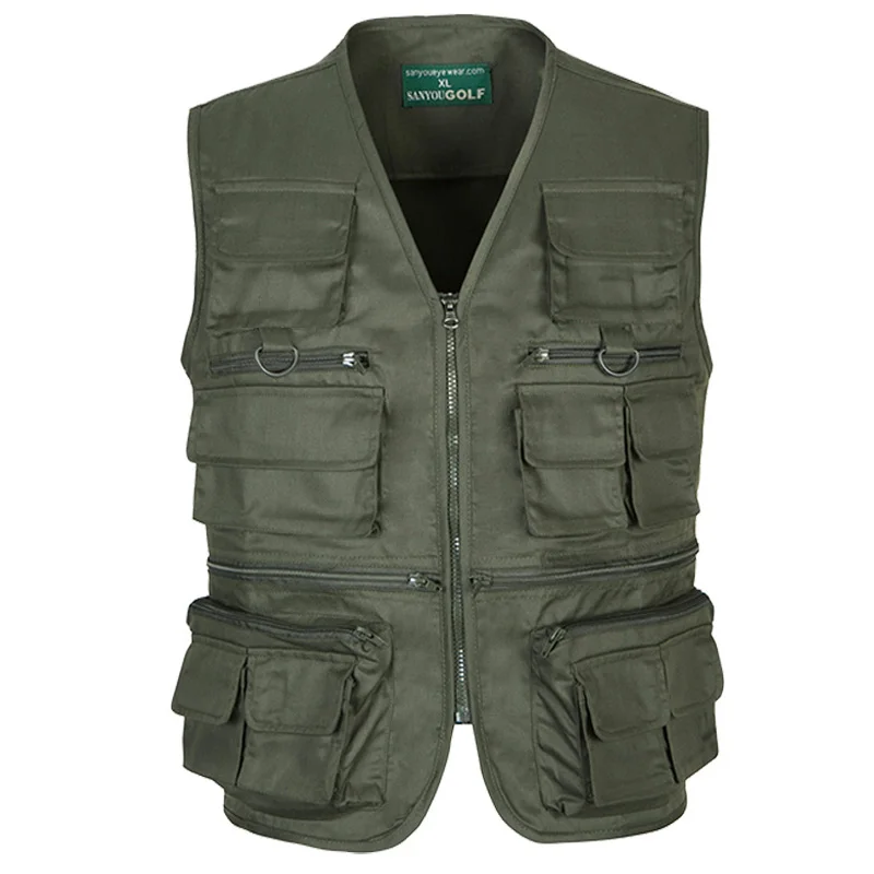 Men Big Size Summer Shooting Waistcoats Brand Multi Pocket Photographer