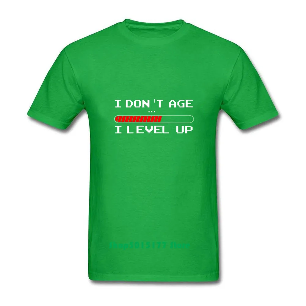 Мужская футболка в стиле ретро I Don't Age Level Up хлопковая Футболка с круглым вырезом