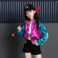 Модная одежда для девочек костюмы в стиле «Джаз» и «хип-хоп» одежды для конкурса танцов куртка Tank топы и шорты для девочек Костюмы одежда Танцы одежда