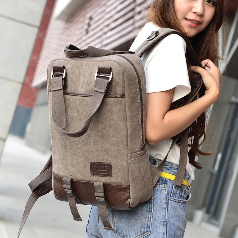 

2019 Famous Women Large Laptop Backpack Gril Travel School Canvas Fashion Shoulder Female Multifunctional Computer Bag New brand