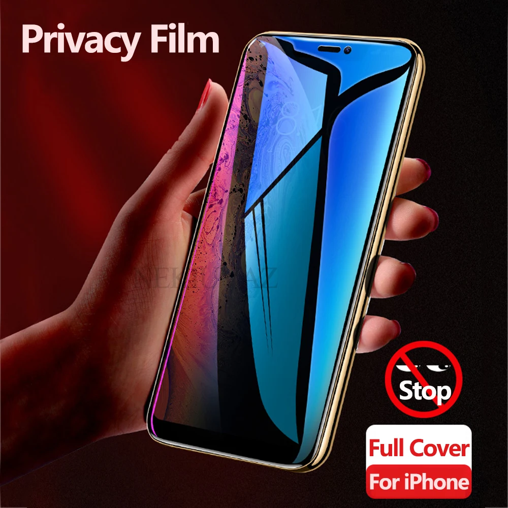 

Privacy Protective Glass For iPhone XR Screen Protector Full Cover Glass On For iPhone XR XS Max X 7 8 6 6S Plus Glass XR Film