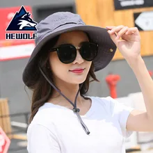 Hewolf Outdoor Fishing Hat Anti UV Bucket Hat Breathable Hiking Climbing Hat Summer Travel Leisure Cap Beach Camping Fishing Hat