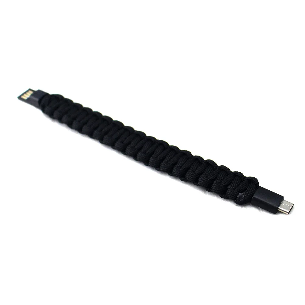 Плетеный браслет из Паракорда с USB кабелем типа C многофункциональный веревки для