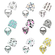 Весенняя детская шапка+ нагрудник, комплект одежды, милая шапка для маленьких мальчиков с мультяшным принтом, хлопковая трикотажная шляпка для девочки, модная новорожденная фотография