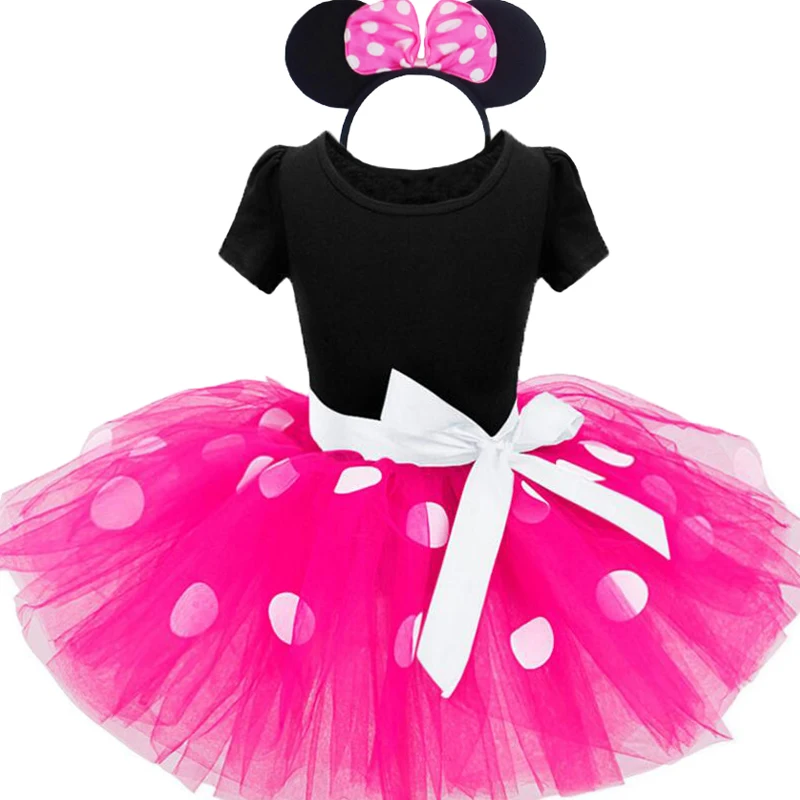 Платье-пачка «Моана» с Минни Маус для маленьких девочек, с ушками на голову, карнавальные вечерние костюмы, нарядный костюм, одежда для балета, сцены, танцев