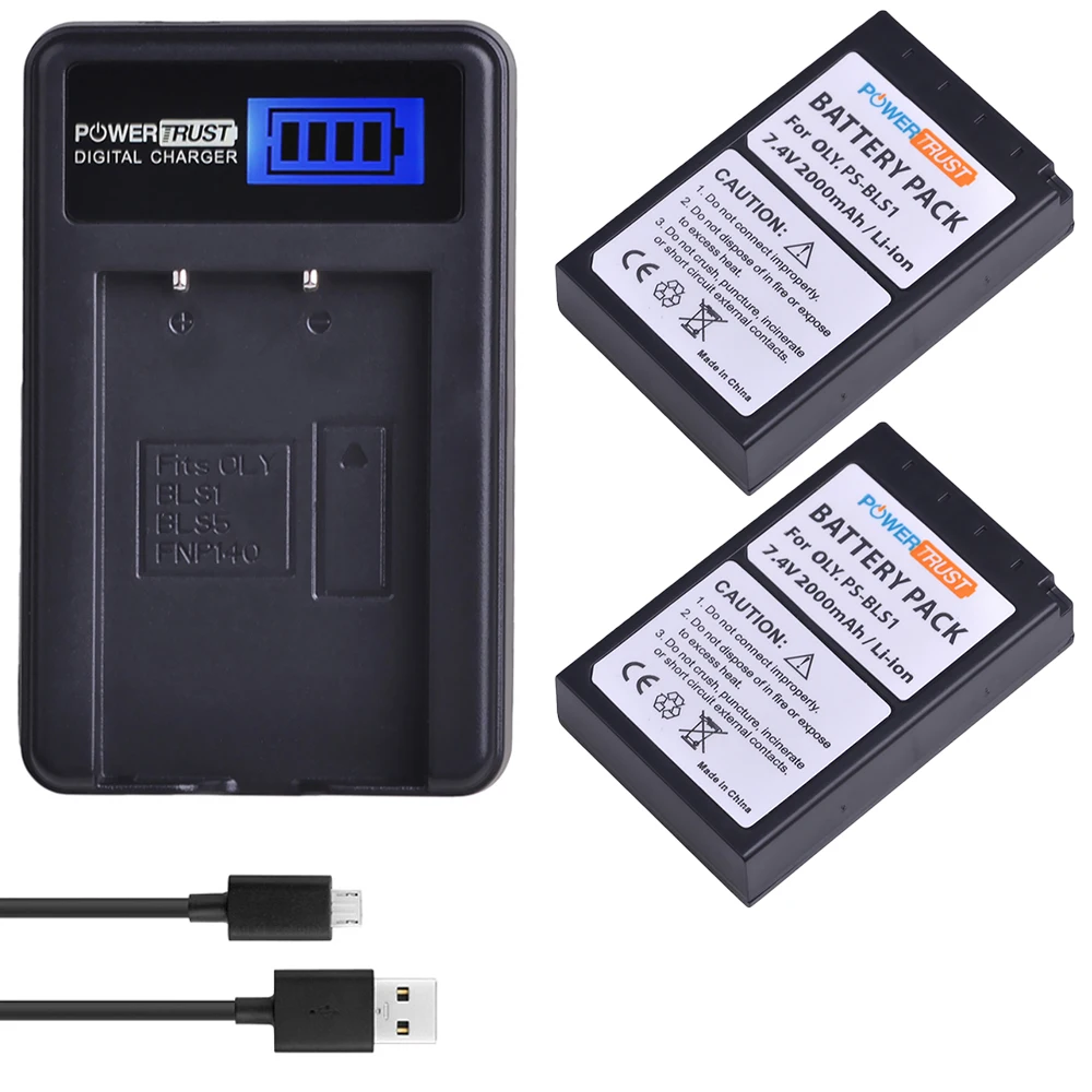 Kaufen 2 stücke BLS 1 BLS1 BLS 1 Akkus + LCD USB Ladegerät für OLYMPUS E PL1 E400 E410 E420 E450 E620 e P1 E P2 Batterie