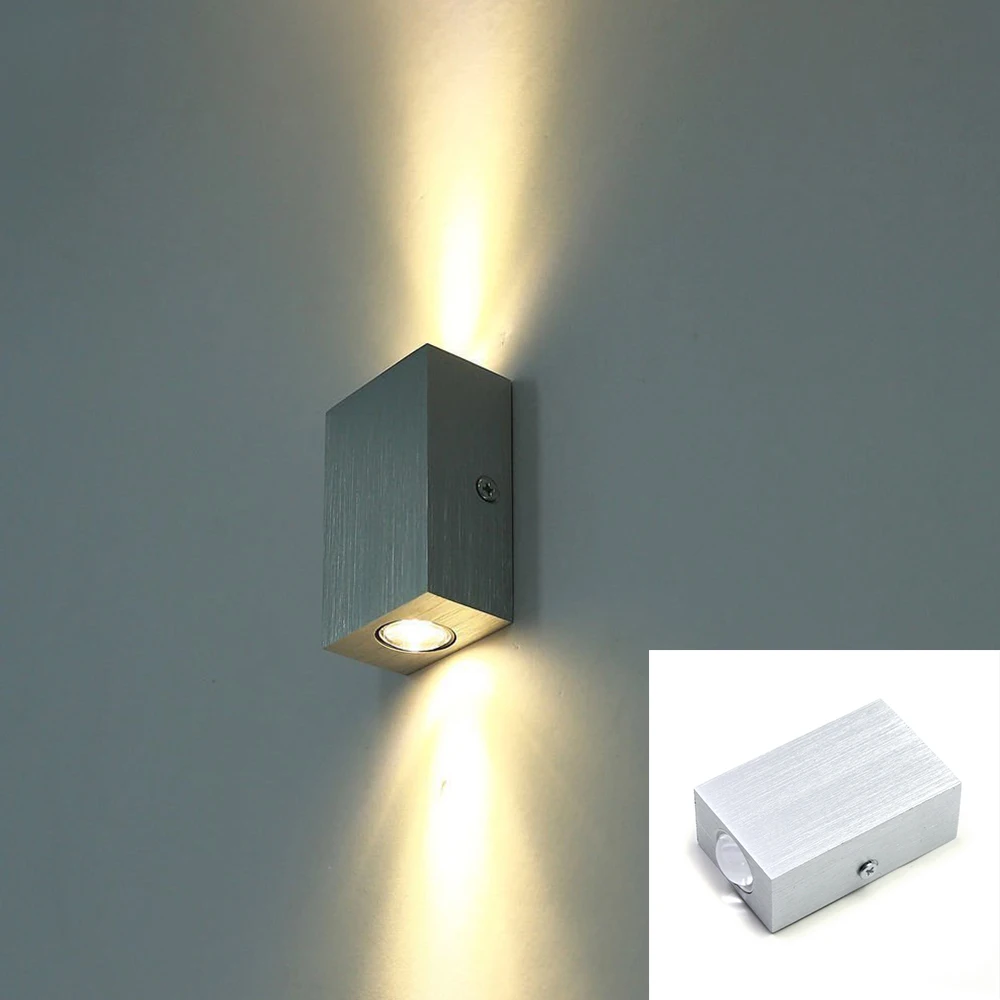 

Mini Dual Head 2W 2LED Wall Light Aluminum Wall Lights Indoor Decoration Living Room Corridor Stairs Bedside Wall Lamp AC85-265V