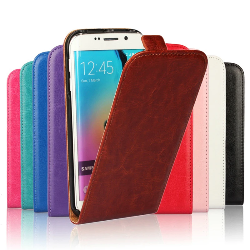 

Open up and down Pu Leather Case Genuine Magnetic Buckle Vertical Flip Cover For Samsung Galaxy S6 / S6 Edge