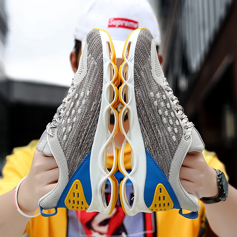 

Hot High Quality Summer New Design Men Running shoes Boy Outdoor Jogging Breathable Flying woven Sneakers Youth Casual Wild shoe