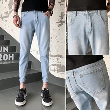 New Jeans Men Casual Slim Fit Skinny Zipper Pencil Pants Fashion Denim Trousers Plus Size 28-36 Mens Autumn Long Pants New Jeans Men Casual Slim Fit Skinny Zipper Pencil Pants Fashion Denim Trousers Plus Size 28-36 Mens Autumn Long Pants