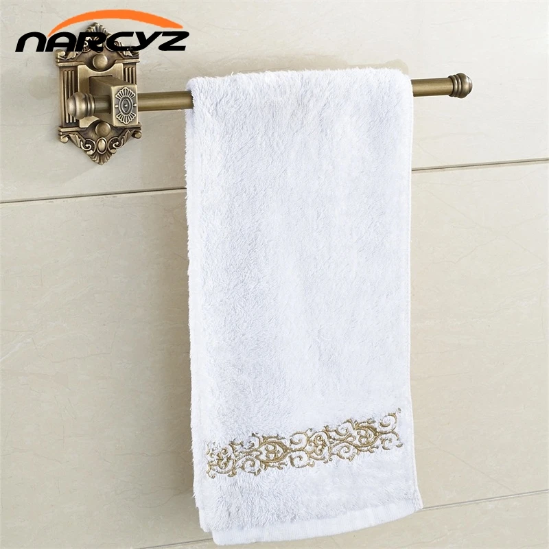 Towel Rings Single Rail Antique Brass Wall Shelf Towel Bar Towel Rack