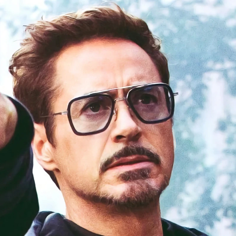 

Iron Man Tony Stark Sunglasses Square Sunglasses Men Brand Designer 2020 Glasses Retro Robert Downey JR Eyeglasses UV400