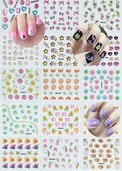 

Nail Art Sticker- Pink Gold Decal 30PCS/Lot Transfer Wrap Shiny Metallic Flower Decal Nail Sticker Transfer White Flower (NTL-E)