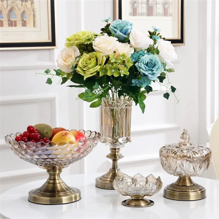 Европейская стеклянная ваза из металлического сплава, Золотая ваза, современный стол, искусственная Цветочная бутылка, украшение для дома, гостиной