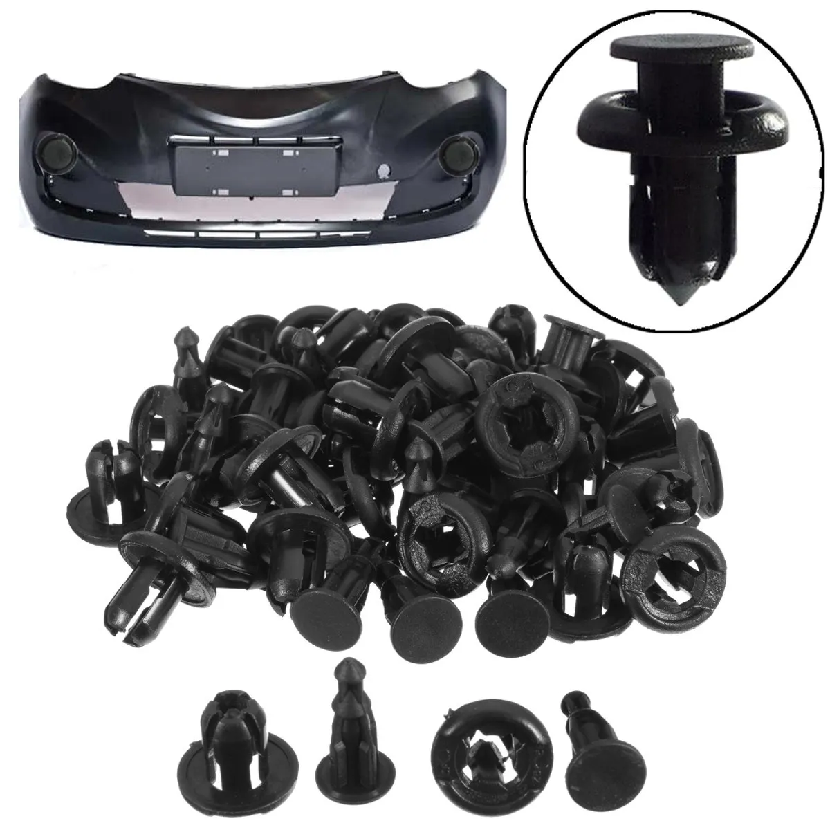 

New 30 Pcs/lot Universal Black Bumper Clip Push Type Retainer For Honda /Civic /Accord