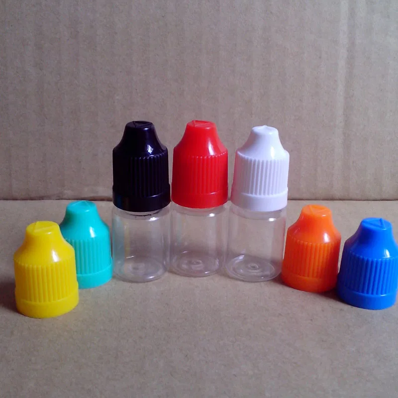 

100pcs 5ml Empty Bottles Clear PET Plastic Dropper Bottle With Child Proof Cap E Liquid Vail Free Shipping