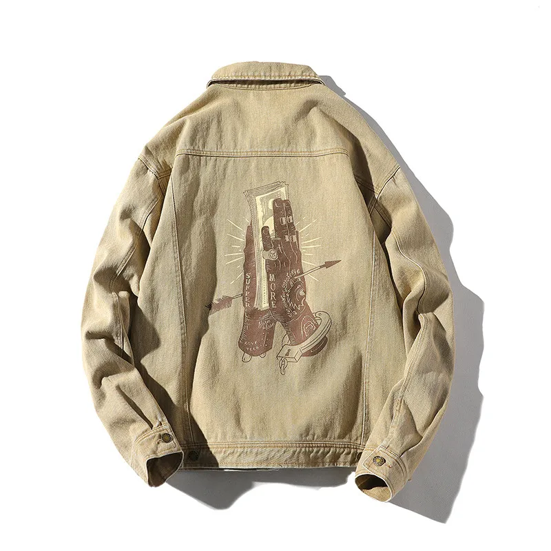 Zogaa Denim Jacket Men 2019 Autumn New Streetwear Turn Down Collar Jacket Casual Printed Long Sleeve Coat Hip Hop Men Jackets