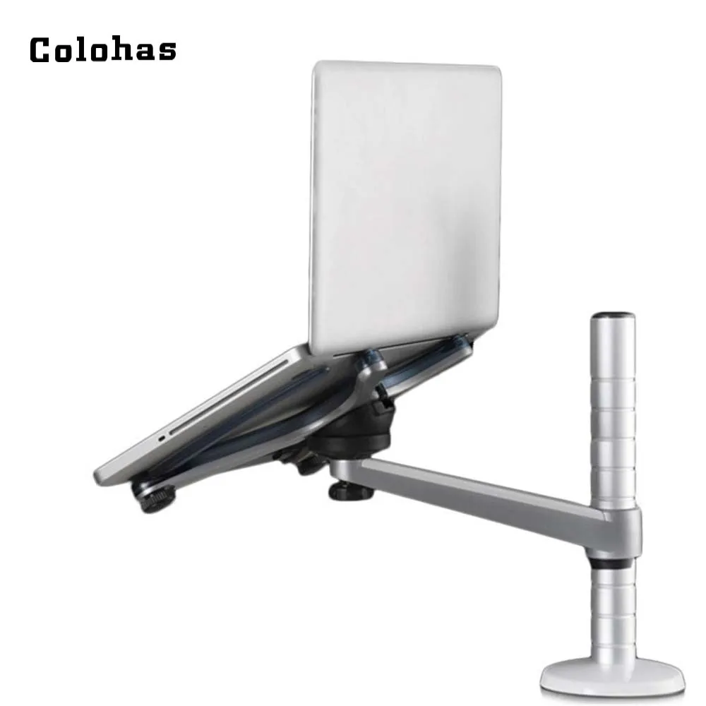 

Aluminum Alloy Single Shoulder Mount for 11 to 15 inch Laptop Adjustable Height Computer Stand Desk Clip Holder for Office Home