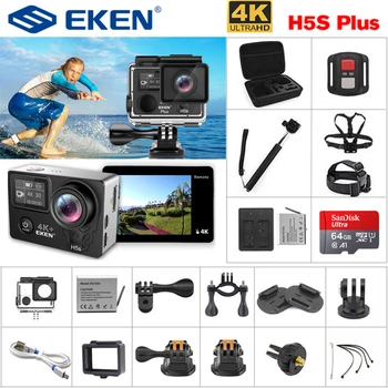 

EKEN H5S Plus Ultra HD Action Camera Touch Screen Ambarella A12 EIS 4k/30fps 720p/200fps 30M Waterproof Go Helmet Pro Sport Cam