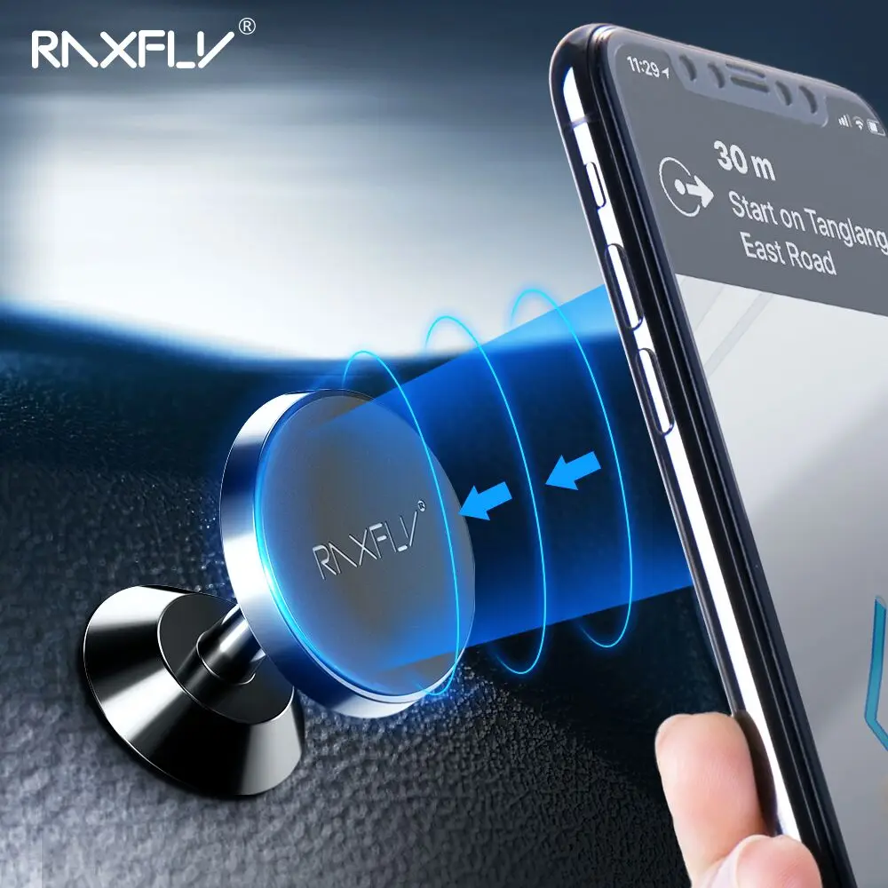 

RAXFLY Magnetic Phone Holder in Car 360 Rotation Universal Car Holder Strong Magnet Hold Support Phone Stand For iPhone Samsung