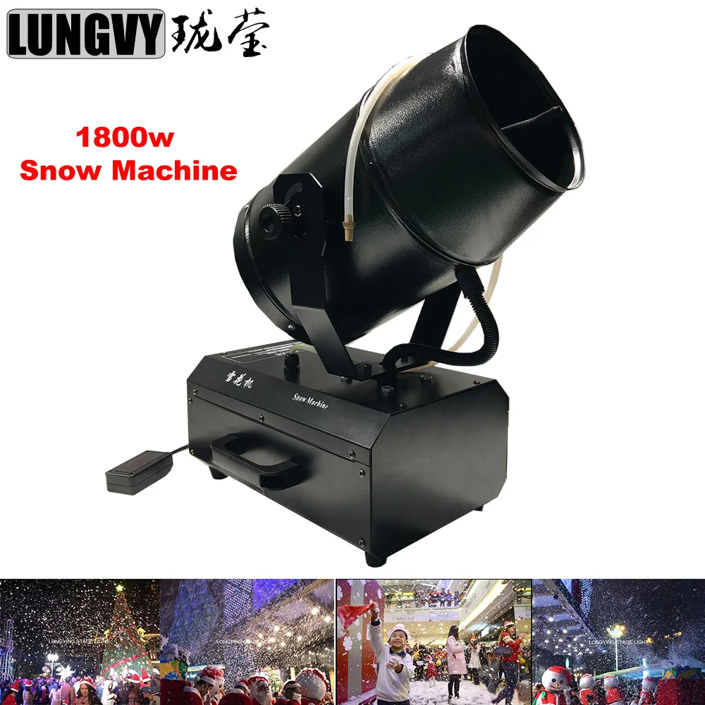 

Free Shipping 1800w Standing Snow machine Snow Fog Machine Party Stage Effect Snow Machine Remote Control for Christmas Events