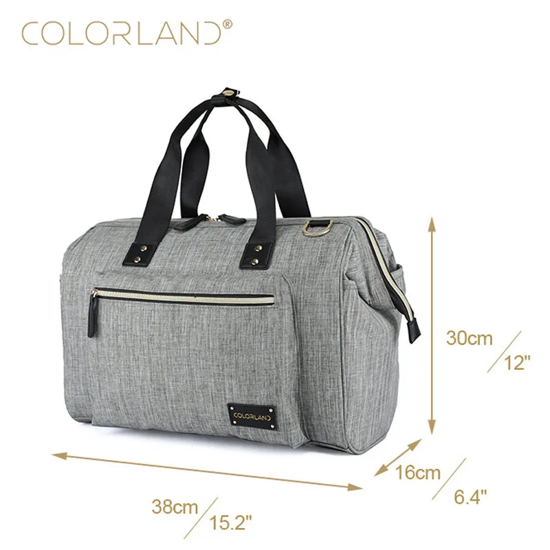 Price COLORLAND Baby Diaper Bag Backpack Mom Stroller Accessories Nappy Changing Mommy Maternity Mother Organizer Wetbag Dropshipping