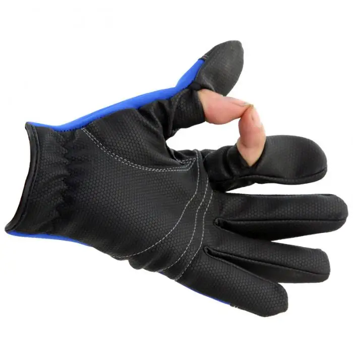 Neoprene Fishing Gloves 2 Slits Full Finger Shooting Hiking Jigging Waterproof Winter Gloves KH889