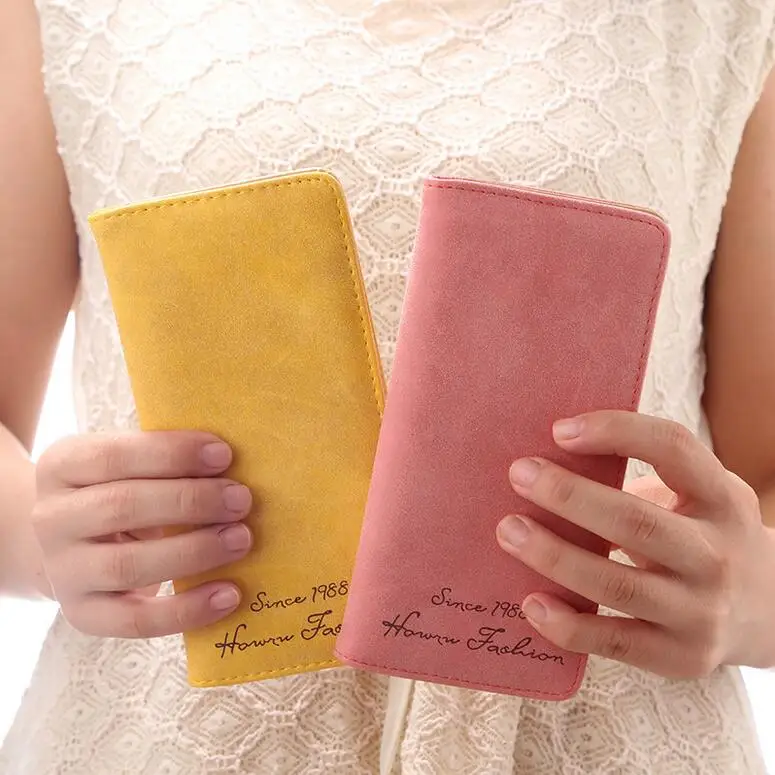 Handy Women Clutch Fashion PU Leather 2 Fold Wallets Female Long Wallet Fresh Coin Purses Lady Card&ID Holders Money Bags