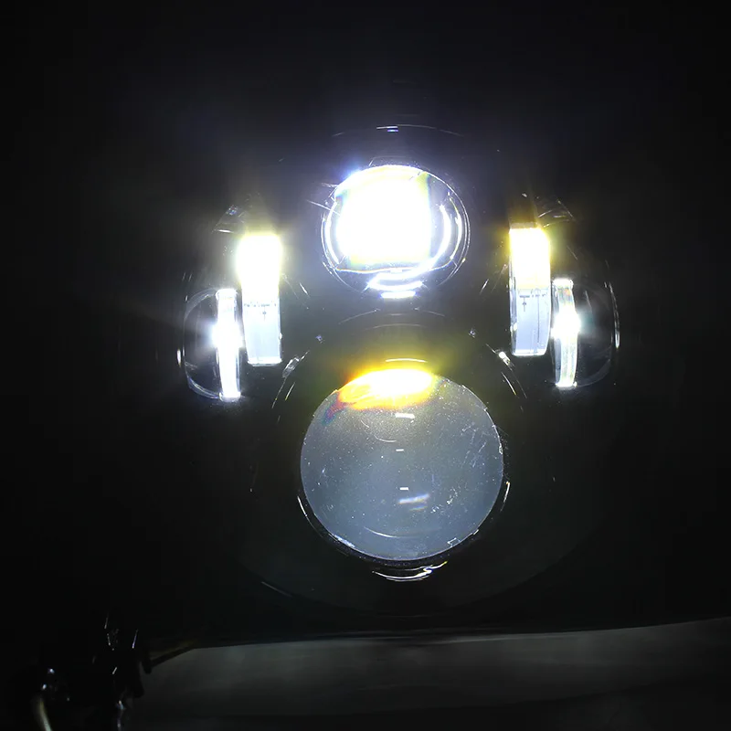  FADUIES Chrome/Black 7 inch 50W Round LED Motorcycle HeadLight For Honda CB400 CB500 CB1300 LED hea - 32787112904