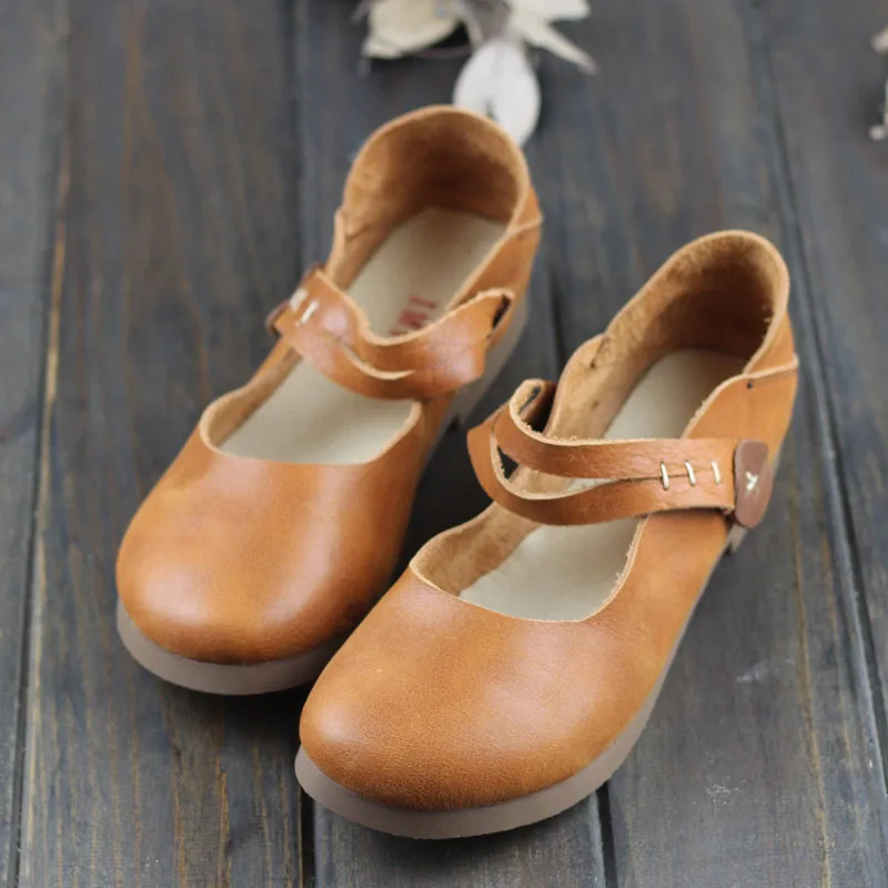 Confortable Profonde Mou 2018 Plat Fond La Gratuite En Peu Main Casual Véritable Brown coffee Femmes À Careaymade Chaussures Chaussures Cuir livraison De qaSpFg