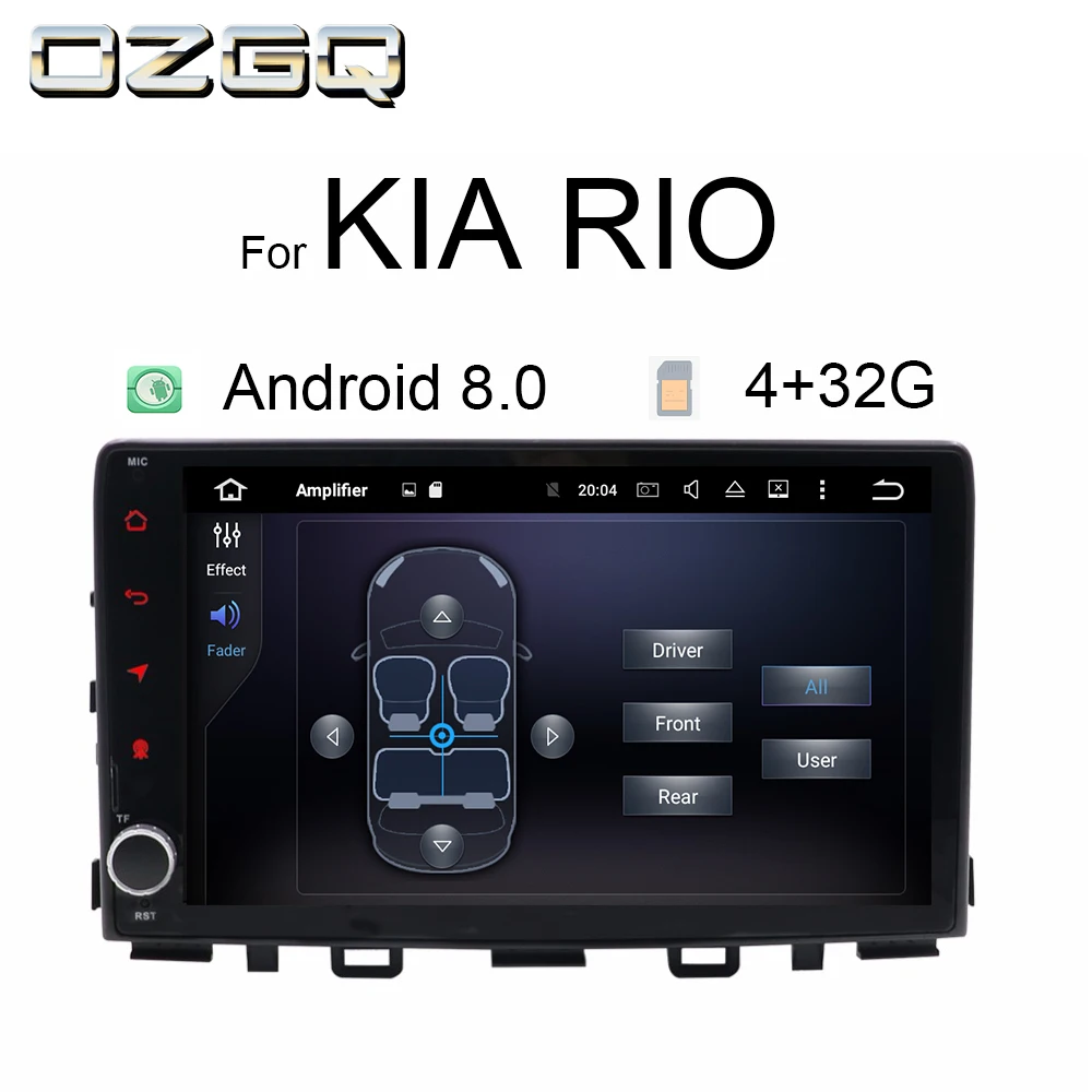 

OZGQ 32G Android 8.0 8.1 Autoradio For 2017- KIA Rio Multimedia Car GPS Navigation Bluetooth Radio Video Music Stereo With WiFi