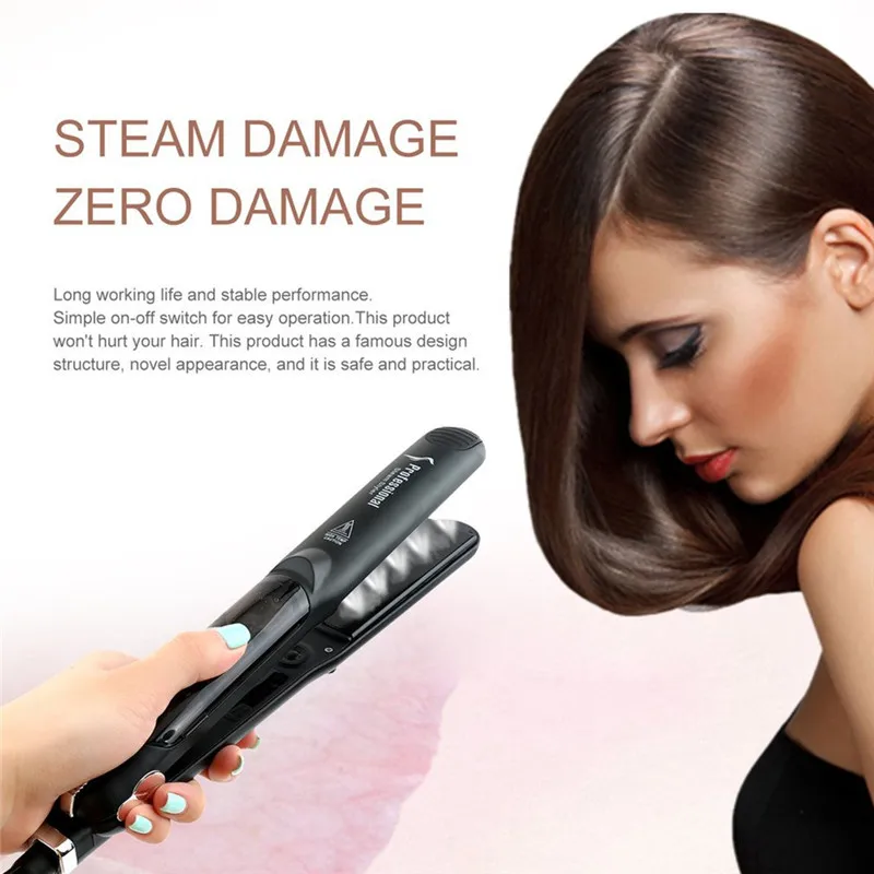 

Professional Dual Use Ceramic Vapor Steam Hair Straightener Hair Styling Tool Fast Warm-up Thermal Performance AU Plug