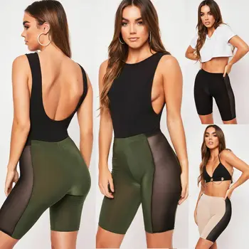 

Women's Quick Dry Compression Yoga Crop Pants Run Shorts Gym Stretch Shorts