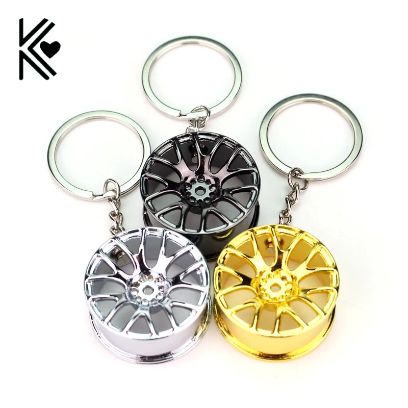 Wheel rim Model Keychain Cool Luxury Metal Keychain Car Key Ring Wheel