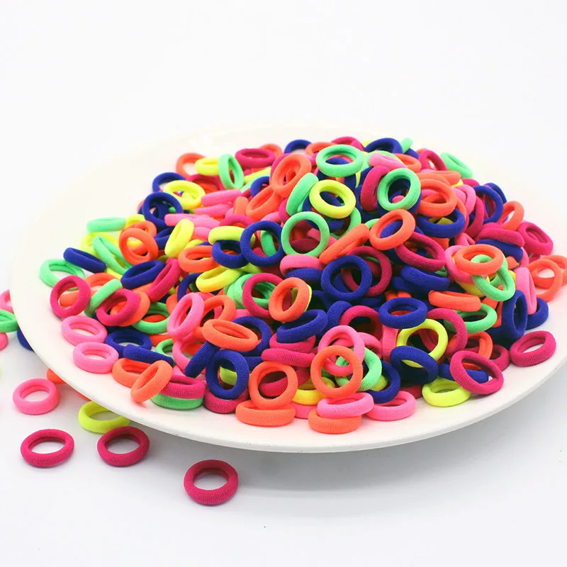 

100pcs/bag Girls Headbands Colorful Scrunchy Elastic Hair Bands Ponytail Holder Rubber Bands Gum for hair Kids Hair Accessories