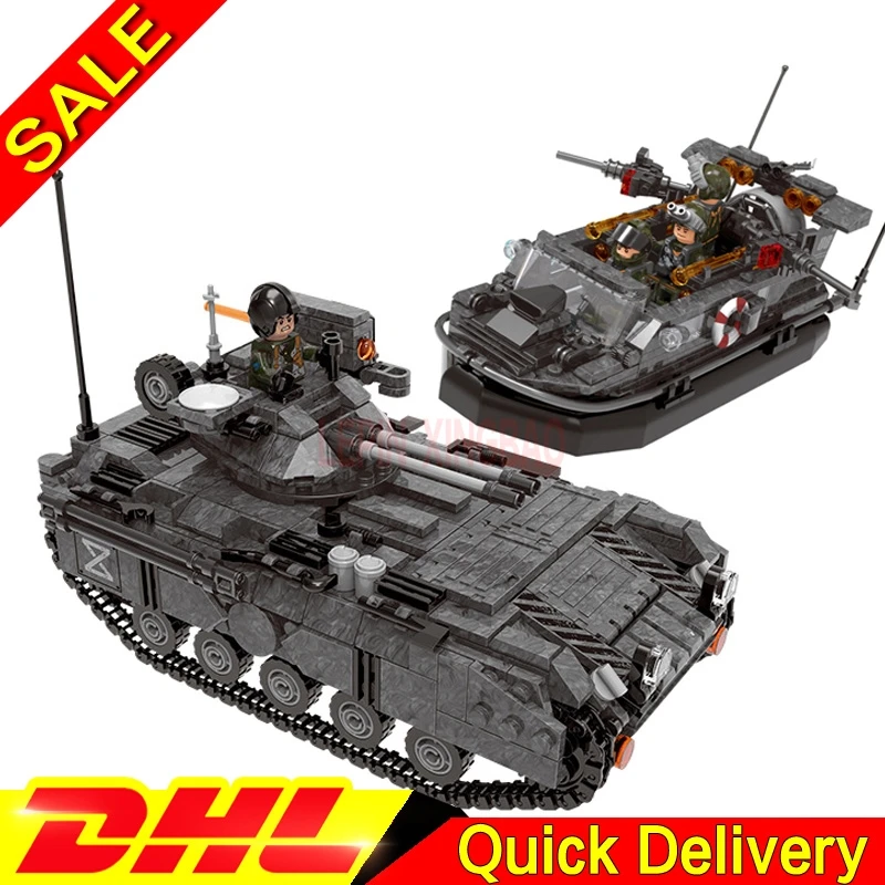 

XINGBAO 06017 + 06018 Genuine Military Kits Armoured Vehicleleings Set Building Blocks Bricks Educational leleings Toys As Gifts