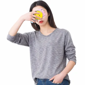 

Pure Cotton Spring New Pattern Round Neck Pullover Long Sleeve Upper Garment Woman