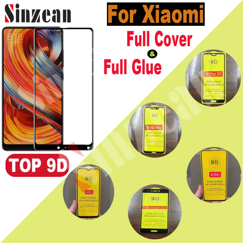 

50pcs 9D Full Cover Glue Tempered Glas For Xiaomi CC9/CC9E/POCO F1/F2/mix3/Redmi 7/K20 Pro/mi 9SE/MI8 2.5D Screen Protector