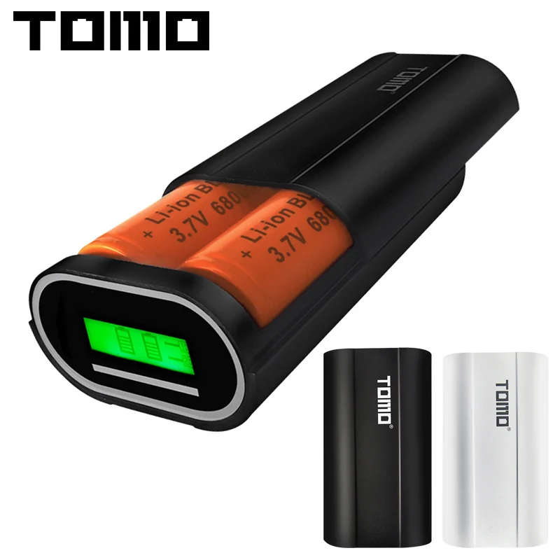 

TOMO D2 Dual USB Li-ion Intelligent Battery Charger Portable LCD Smart DIY Mobile Phone Power Bank Case Support 26650 Battery