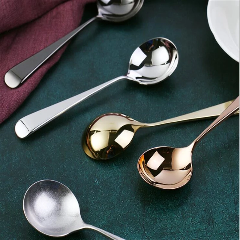 

Metal Soup Dessert Milk Tea Measuring Cup Coffee Scoop Spoon 304 Stainless Steel Coffee Spoon Spoons Small Teaspoon Vintage