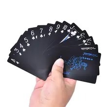 Пластиковый ПВХ покер Водонепроницаемый черный игральные карты прочный покер с металлической коробкой креативный подарок 1 комплект