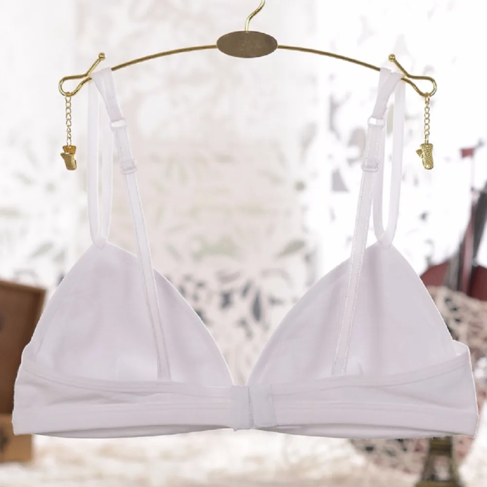 Femal Intimates Simple Triangle Cup Bra Seamless Brassiere Breathable Full Cotton Underwear Women Soft Thin Cup Sexy Lingerie