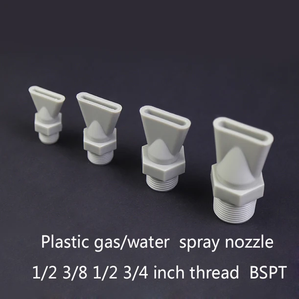 Flat fan spray nozzle plastic water gas spraying 1/2 3/8 1/2 3/4 inch