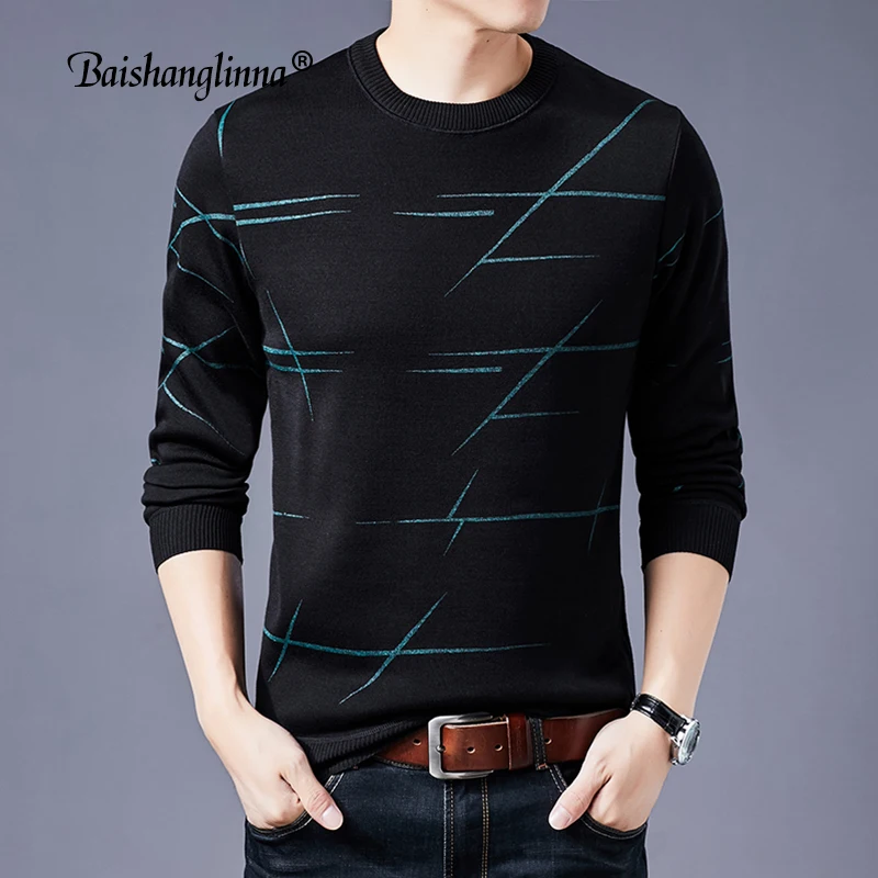 Baishanglinna O-Neck Men Sweater Wool Pullover Men Clothes 2018 Winter Christmas Mnes Sweaters Thick Warm Wool Pull Homme 18209 Baishanglinna O-Neck Men Sweater Wool Pullover Men Clothes 2018 Winter Christmas Mnes Sweaters Thick Warm Wool Pull Homme 18209