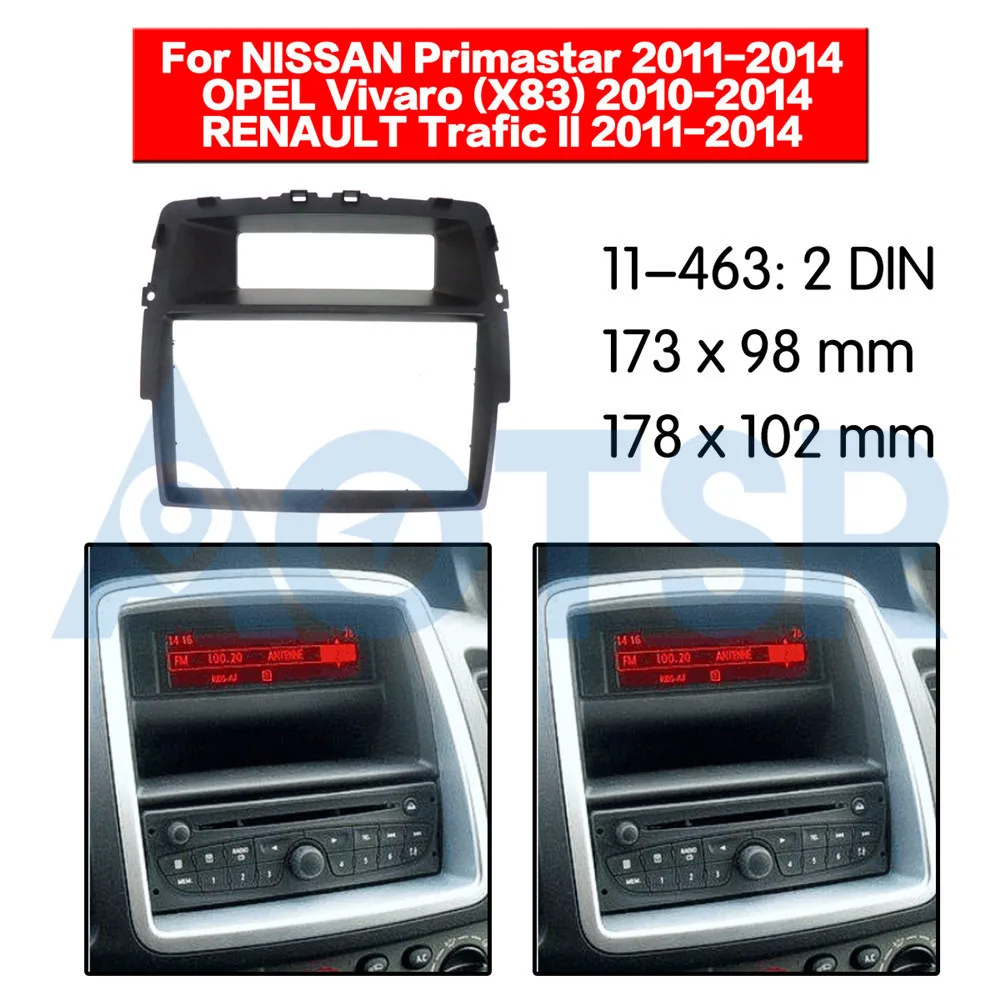 

2 din Radio Fascia for NISSAN Primastar (J4) for OPEL Vivaro (X83)for RENAULT Trafic II Audio Mount Installation Dash Frame