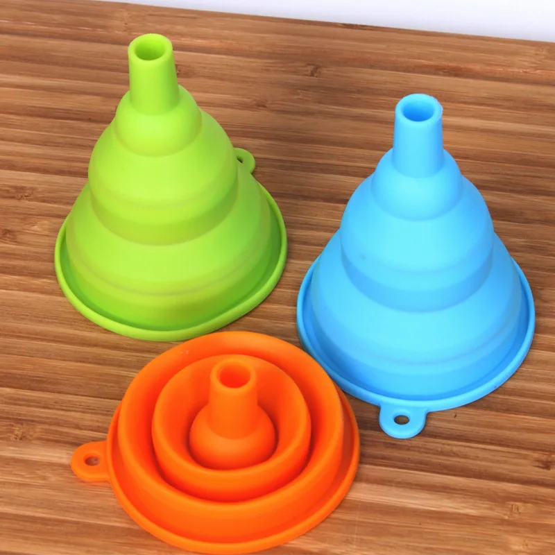 Kitchen Utensils Multifunctional Silicone Telescopic Funnel Folding Leak Kitchen Oil Funnel