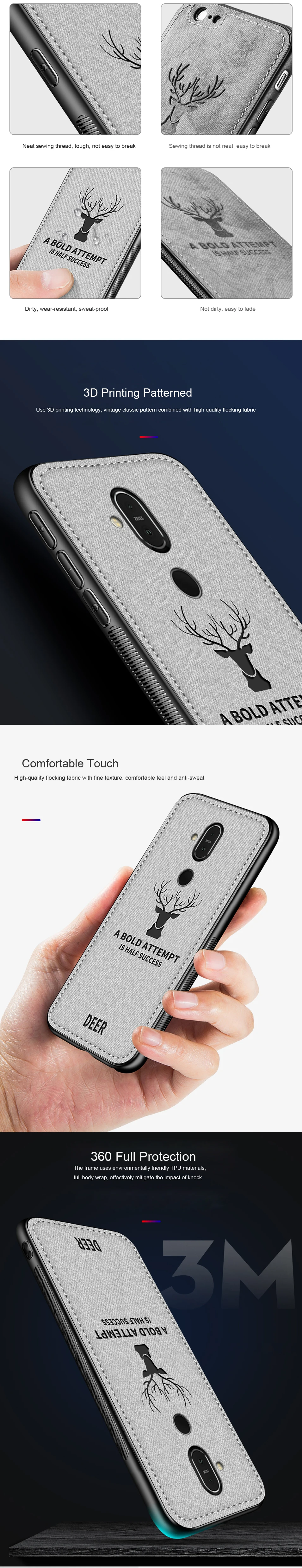 DEER Patterned Classic Retro Cloth Cases for Nokia 7 Plus x7 x6 x5 8 Sirocco Case Soft Back Cover For Nokia X7 X6 X5 Shell Coque (9)