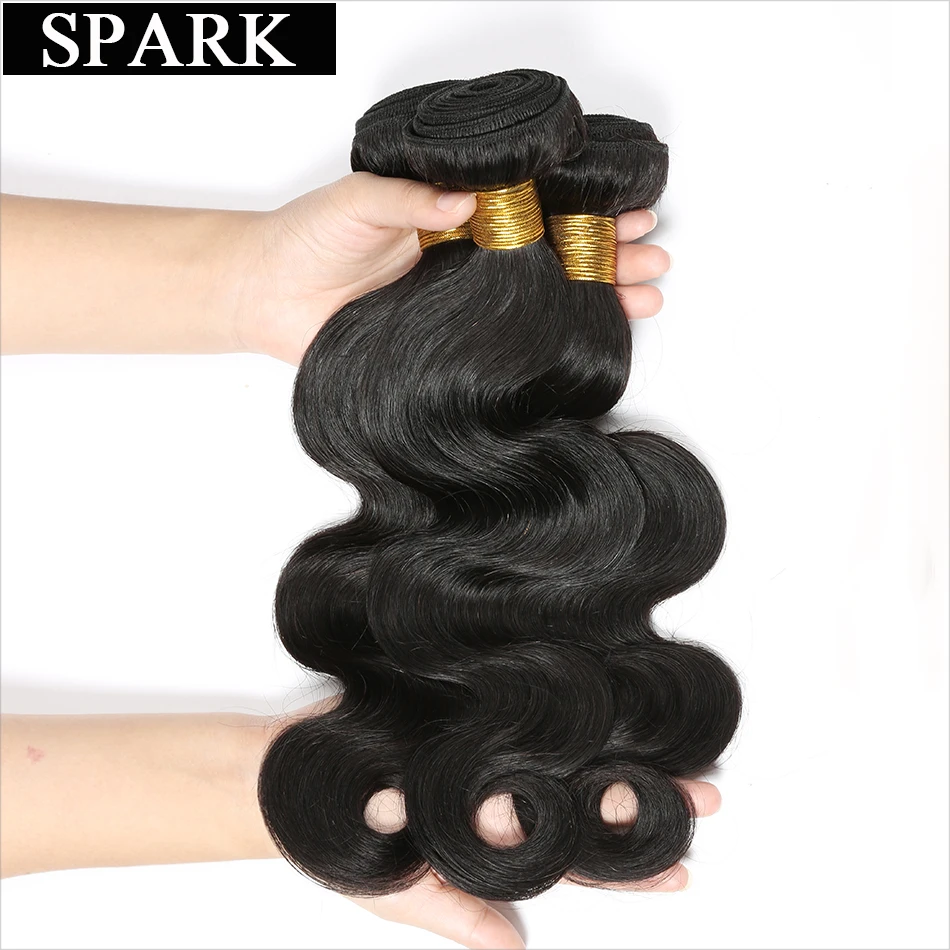 SPARK бразильские виргинские волосы объемная волна 1 шт 8-26 дюймов натуральный цвет волосы для наращивания Необработанные натуральные кудрявые пучки волос